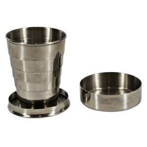 VINTAGE SPEYBURN STAINLESS STEEL COLLAPSIBLE WHISKEY SHOT GLASS – 2.3 OZ